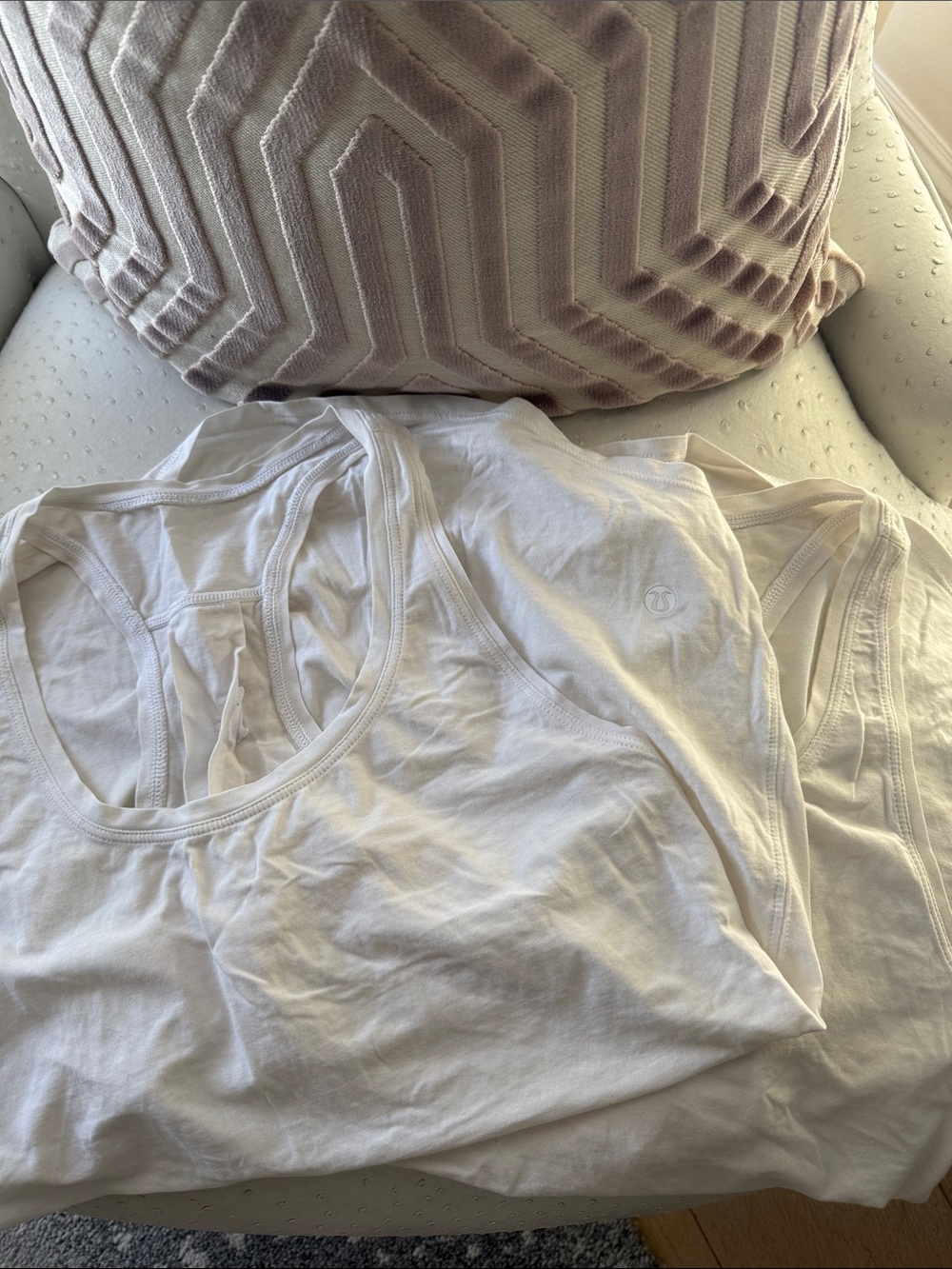 lululemon athletica White Racerback Tank Top - 2 of them!